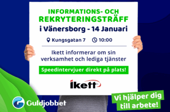 Informations- och rekryteringsträff med Ikett på Guldjobbets kontor i Vänersborg-poster