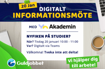 Guldjobbet håller i digital tinformationsmöte med Yrkeshögskolan Akademin