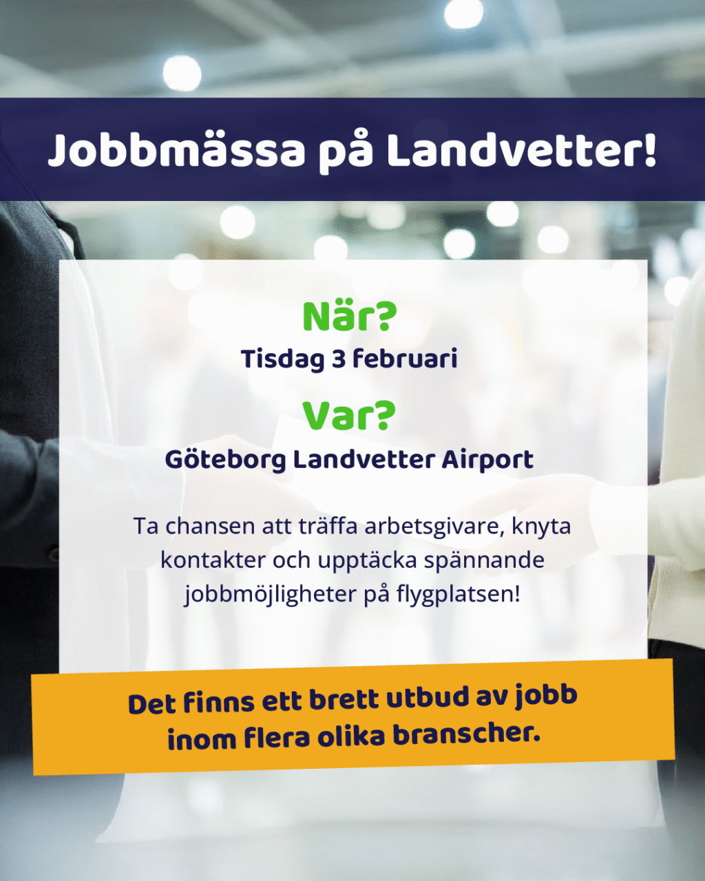 Guldjobbet deltar på Jobbmässa på landvetter 2026