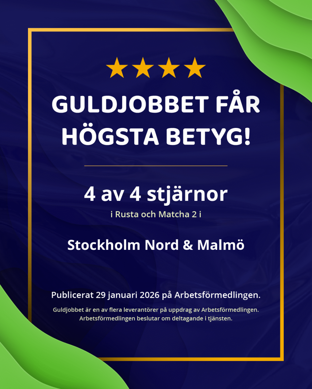 Rusta och Matcha - Högsta betyg igen!