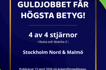 Guldjobbet får högsta betyg av Arbetsförmedlingen som leverantör av Rusta och Matcha 2!